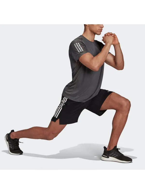 Футболка own the run sports training running short sleeve gray Adidas — изображение 4 из 4, темный серый