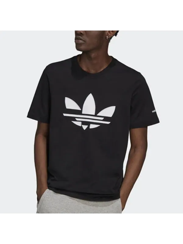 Футболка originals clouds classic large logo breathable sports short sleeve black Adidas — изображение 2 из 4, черный