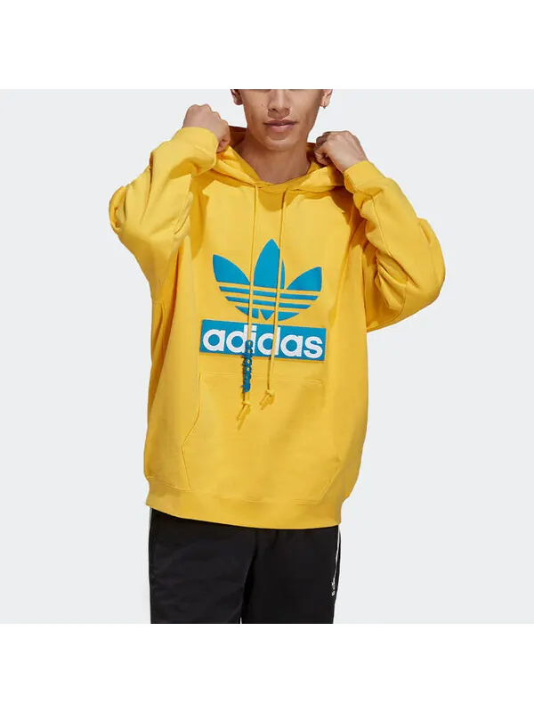 Толстовка adidas originals Big Trfl Logo Pattern Sports Yellow — изображение 2 из 4, желтый