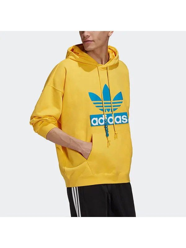 Толстовка adidas originals Big Trfl Logo Pattern Sports Yellow — изображение 4 из 4, желтый