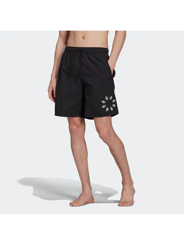 Шорты originals st swimshort casual sports breathable lacing shorts black Adidas — изображение 2 из 4, черный