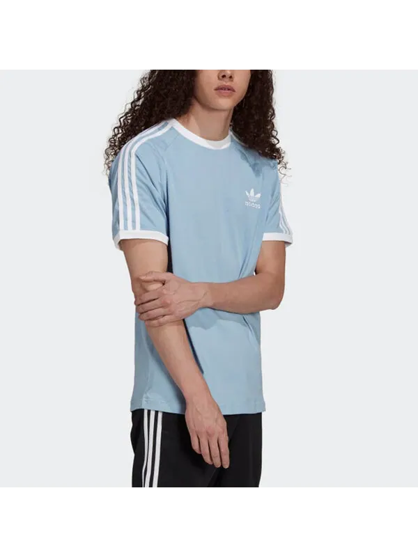Футболка оригиналы три полоски ssport круглый вырез короткий рукав мужчины Adidas — изображение 4 из 4, светлый синий