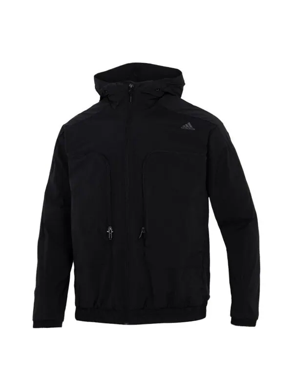 Куртка adidas Cargo Athleisure Casual Sports Hooded Jacket Black — изображение 1 из 4, черный