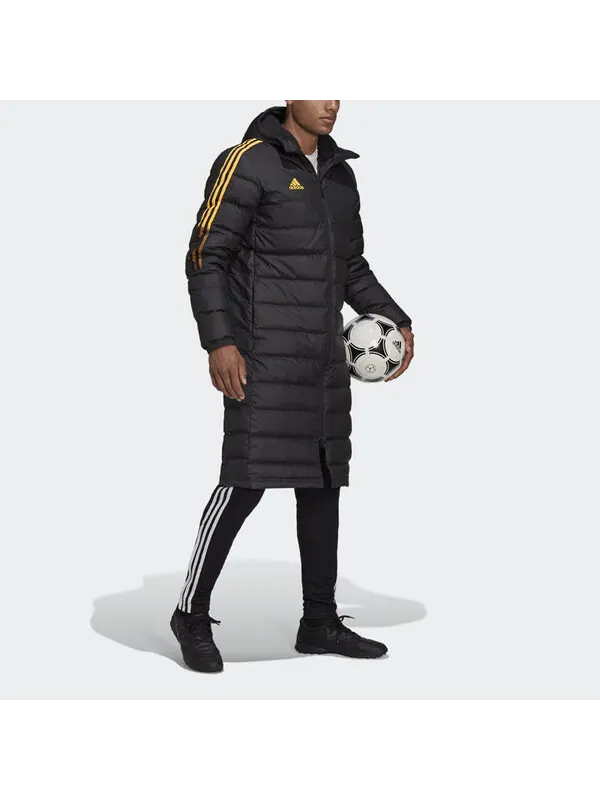 Пуховик Men's adidas Small Logo Mid-Length Hooded Down Jacket Black — изображение 2 из 4, черный