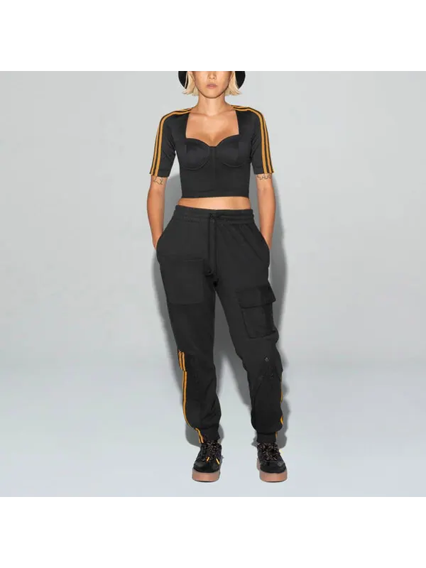 Спортивные штаны adidas originals x Ivy Park Crossover Cargo Sweatpants Couple Style Black — изображение 3 из 4, черный