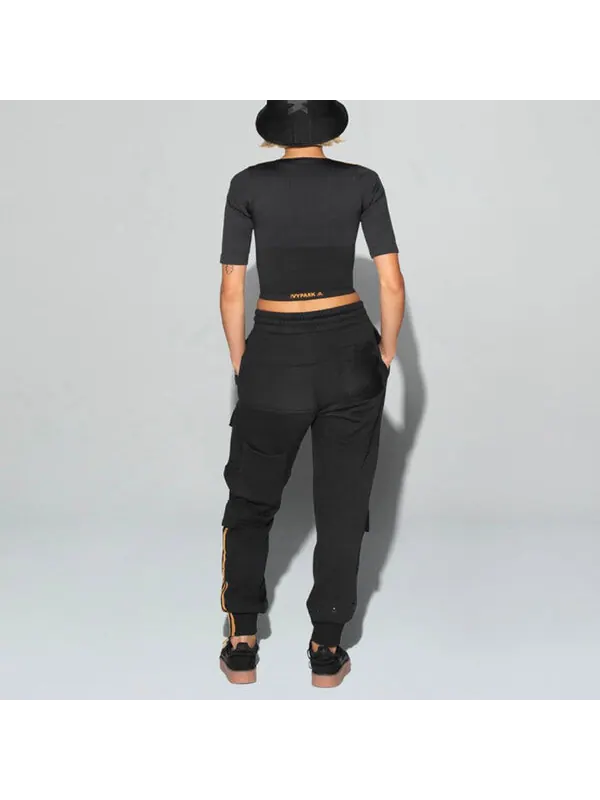 Спортивные штаны adidas originals x Ivy Park Crossover Cargo Sweatpants Couple Style Black — изображение 4 из 4, черный
