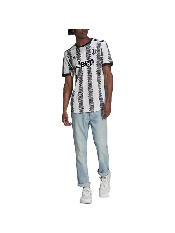 Футболка juventus 22 23 домашняя аутентичная футболка Adidas — изображение 2 из 4, белый/черный