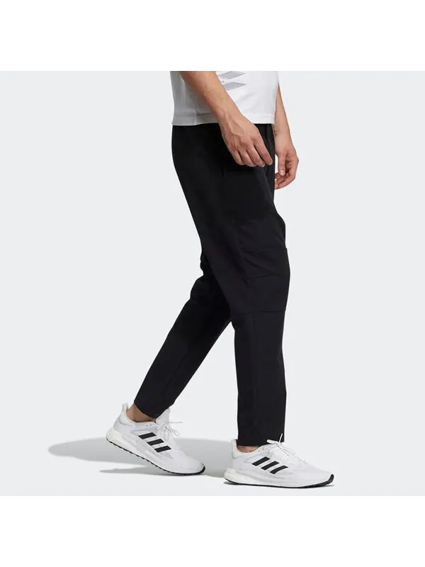 Спортивные штаны Men's adidas Logo Solid Color Woven Sports Pants/Trousers/Joggers Black — изображение 3 из 3, черный