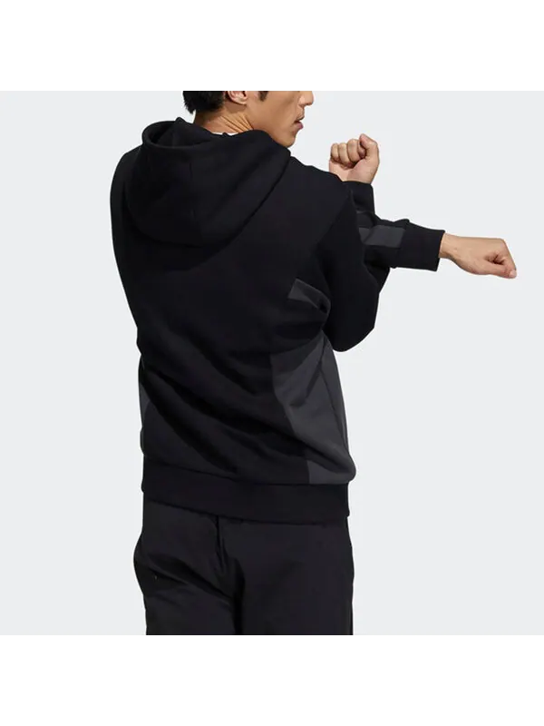 Куртка adidas St Kn Spcr Jkt Contrasting Colors Pocket Knit Sports hooded Logo Jacket Black — изображение 4 из 4, черный