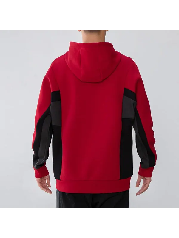 Куртка adidas St Kn Spcr Jkt Contrasting Colors Pocket Knit Sports hooded Logo Jacket Red — изображение 4 из 4, красный