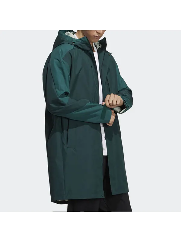 Куртка adidas Elastic hooded Zipper Logo Jacket Green — изображение 4 из 4, мульти