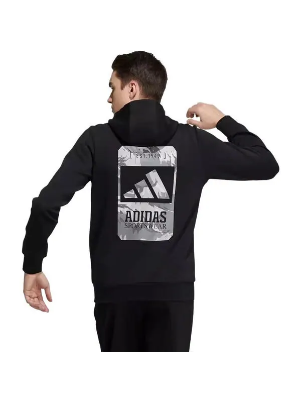 Толстовка Men's adidas Casual Sports Pullover Black — изображение 4 из 4, черный
