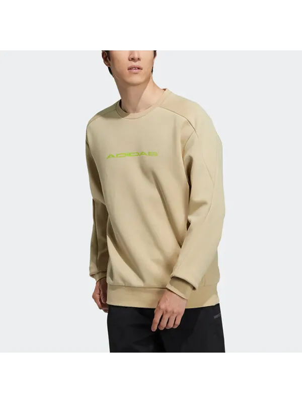 Толстовка Men's adidas Th Eng Sweat Logo Printing Casual Sports Pullover Khaki — изображение 3 из 4, хаки