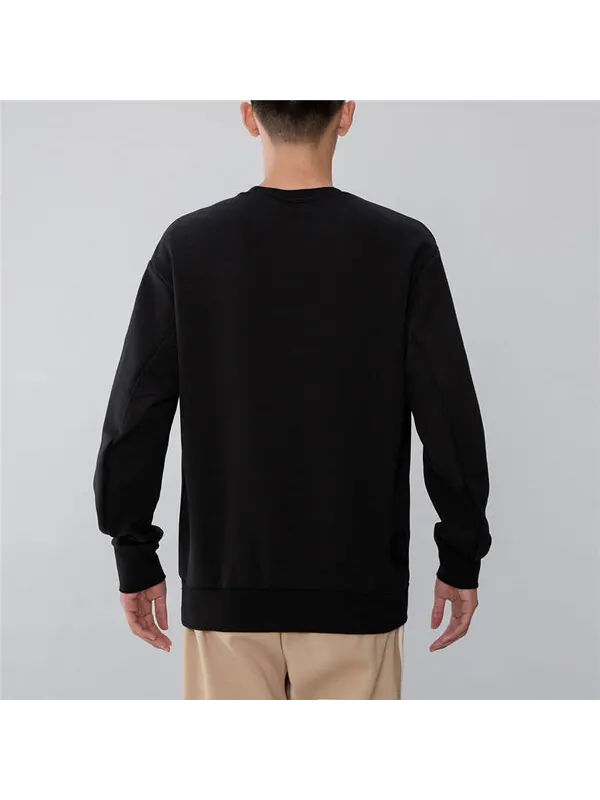 Толстовка Men's adidas Athleisure Casual Sports Pullover Round Neck Black — изображение 3 из 4, черный