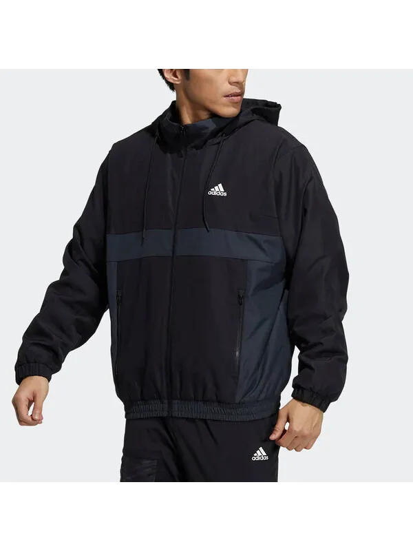 Куртка adidas St Warmblk Jkt Zipper Cardigan Stand Collar hooded track Jacket Black — изображение 2 из 4, мульти