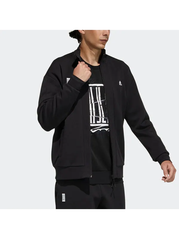Куртка Men's adidas Wj Kn Tracktop Martial Arts Series Sports Stylish Logo Jacket Black — изображение 3 из 3, мульти