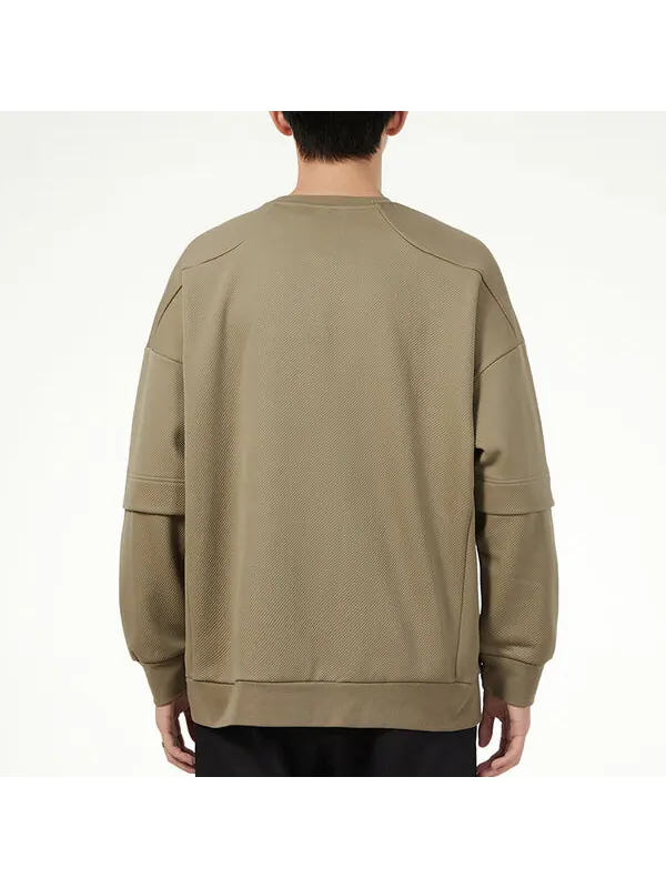 Толстовка Men's adidas Contrasting Colors Pocket Sports Round Neck Pullover Military Green — изображение 4 из 4, зеленый