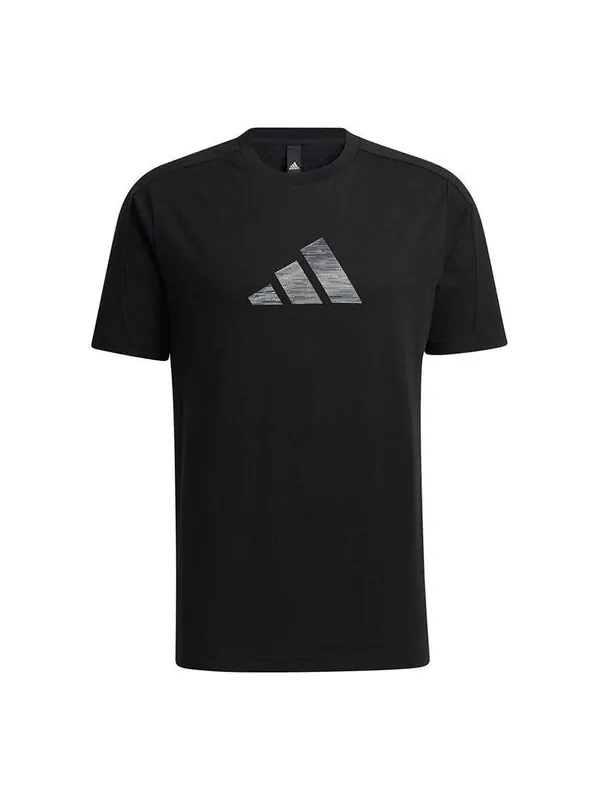 Футболка fi 3bar tee logo casual sports round neck short sleeve black Adidas — изображение 1 из 4, черный