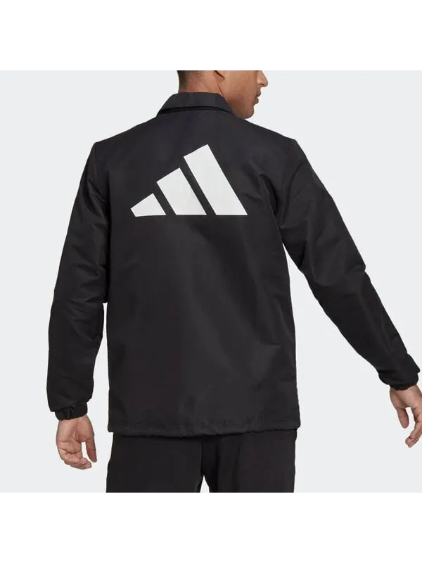 Куртка спортивная одежда future icon coach куртка однотонная с лацканами длинные рукава Adidas — изображение 3 из 4, черный