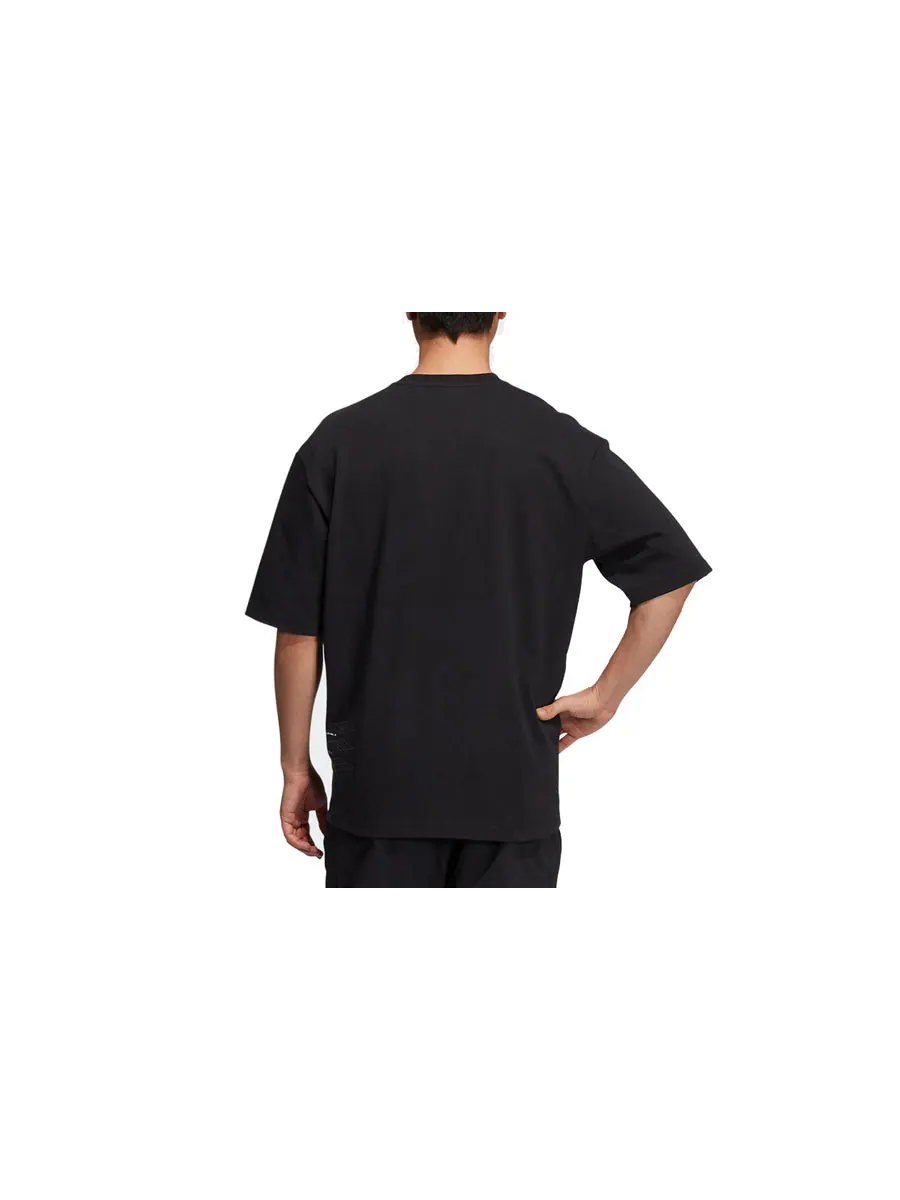 Футболка adidas St Rlx Game Tee Printing Sports Round Neck Loose Short Sleeve Black — изображение 2 из 3, черный