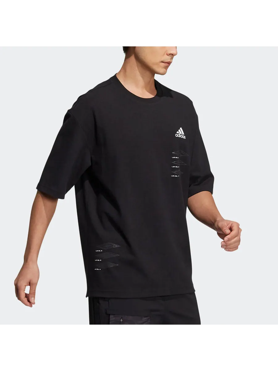Футболка adidas St Rlx Game Tee Printing Sports Round Neck Loose Short Sleeve Black — изображение 3 из 3, черный