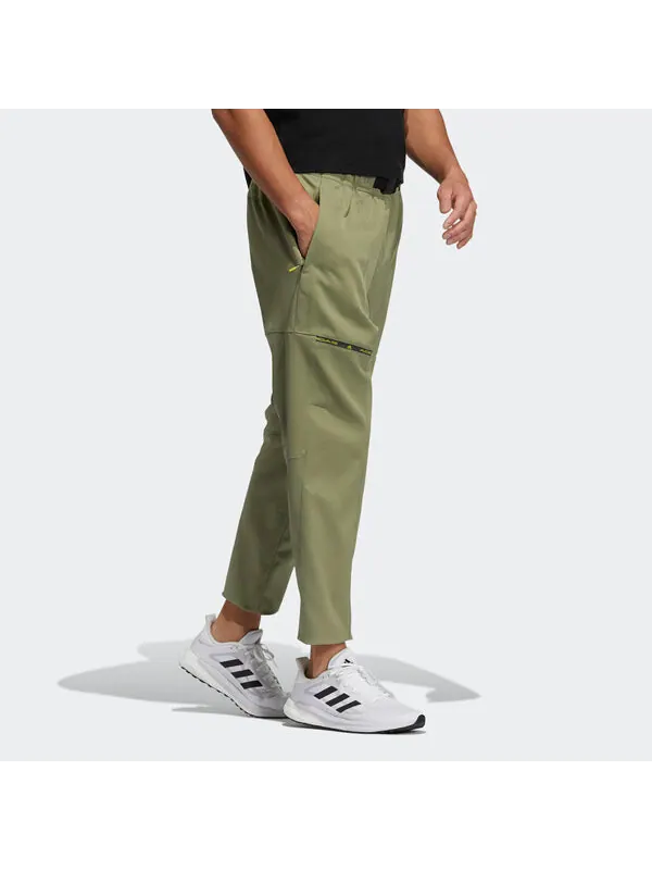 Спортивные штаны Men's adidas Th Qckdraw Pnt Running Training Woven Lacing Sports — изображение 4 из 4, зеленый