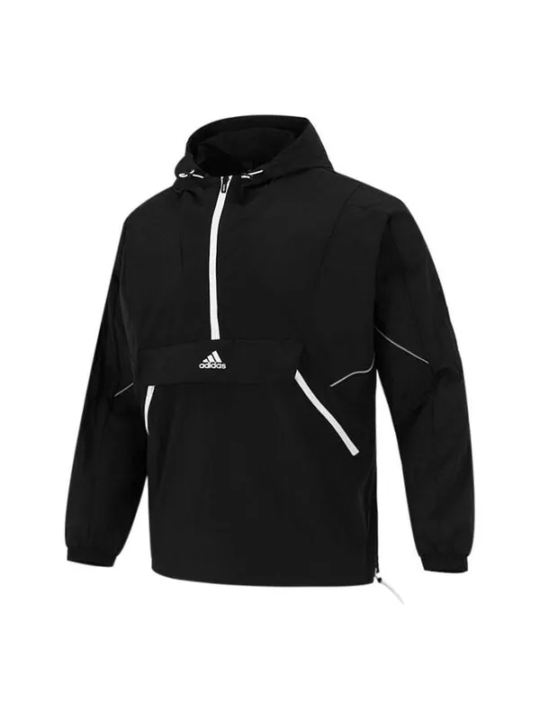 Куртка adidas Athleisure Casual Sports hooded Training Knit Jacket Black — изображение 1 из 4, черный