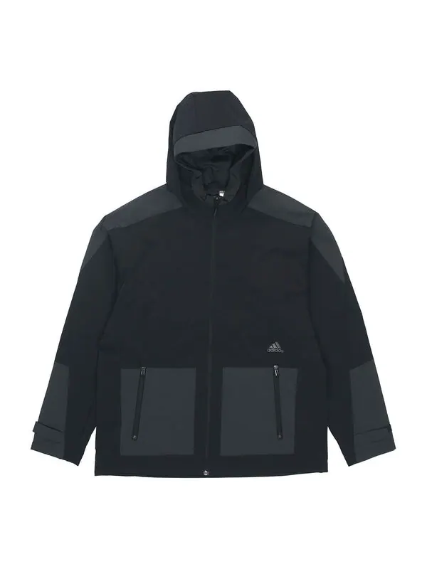Куртка adidas Sports Training Woven Windproof hooded Logo Jacket Black — изображение 1 из 4, черный