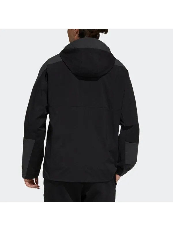Куртка adidas Sports Training Woven Windproof hooded Logo Jacket Black — изображение 4 из 4, черный