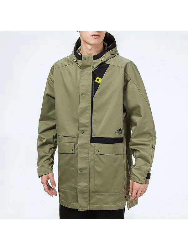 Куртка multiple pockets hooded jacket green Adidas — изображение 2 из 3, зеленый