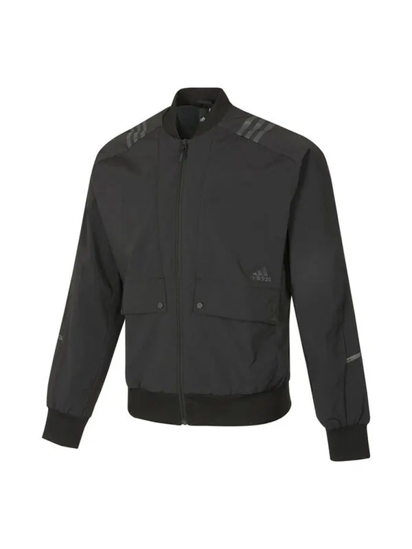 Куртка Men's adidas Sports Stylish Solid Color Logo Minimalistic Jacket Black — изображение 1 из 3, черный