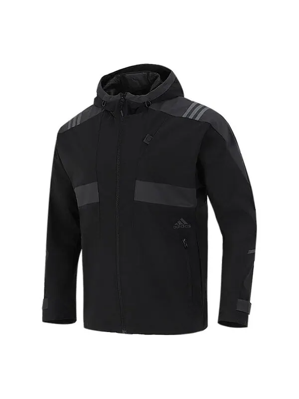 Куртка adidas Athleisure Casual Sports hooded Training Knit Jacket Black — изображение 1 из 4, черный
