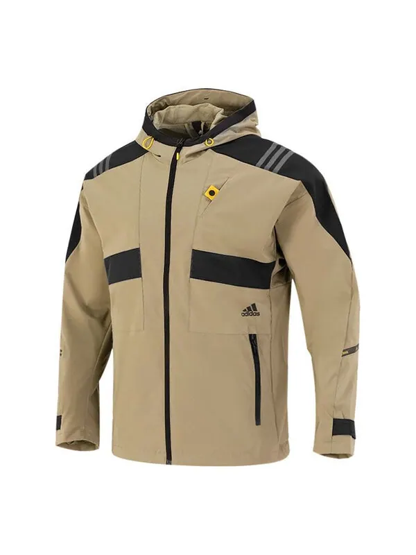 Куртка adidas Athleisure Casual Sports hooded Training Knit Jacket Khaki — изображение 1 из 4, хаки