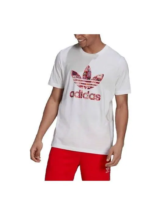 Футболка originals athleisure casual sports breathable short sleeve white Adidas — изображение 1 из 3, белый