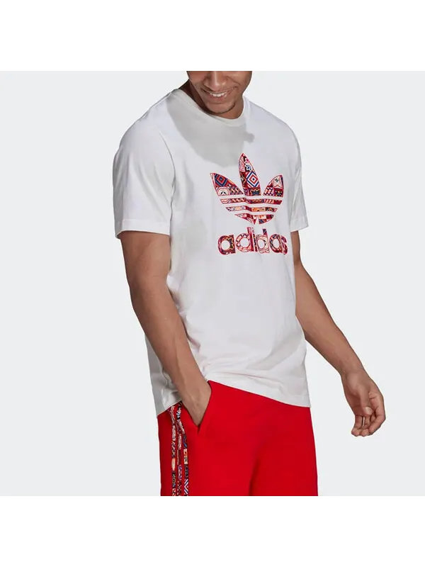 Футболка originals athleisure casual sports breathable short sleeve white Adidas — изображение 3 из 3, белый