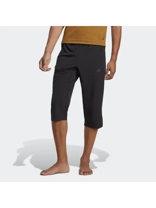 Брюки adidas Yoga Training 3/4 Pants 'Black' — изображение 2 из 4, черный