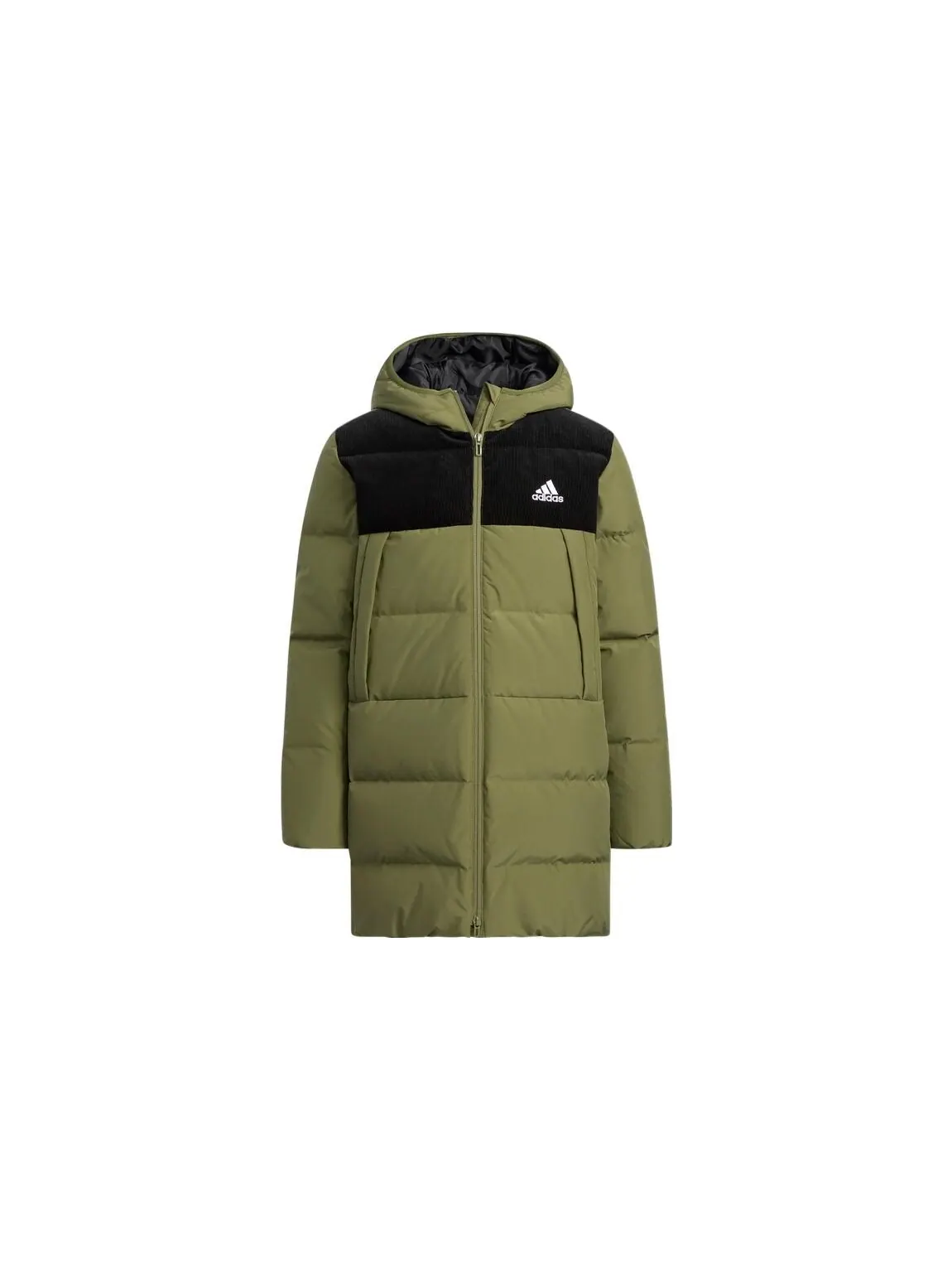 Пуховик Adidas Kids — изображение 1 из 2, темный оливковый зеленый