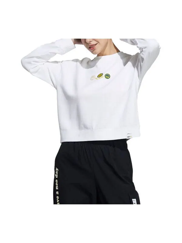 Свитера neo x свитшот смайлик Adidas — изображение 1 из 3, белый