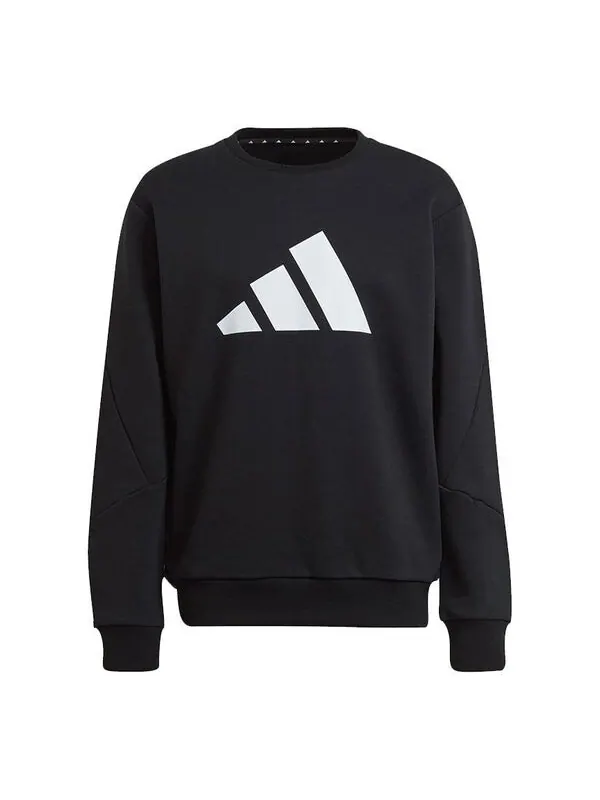 Толстовка Men's adidas Fi Wtr Crew Large Logo Printing Sports Round Neck Pullover Black — изображение 1 из 4, черный