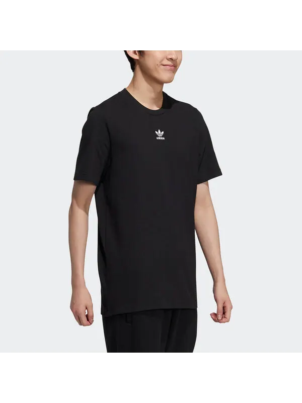 Футболка Men's adidas originals Ts Ss Tee Logo Printing Round Neck Sports Short Sleeve Black T-Shirt — изображение 4 из 4
