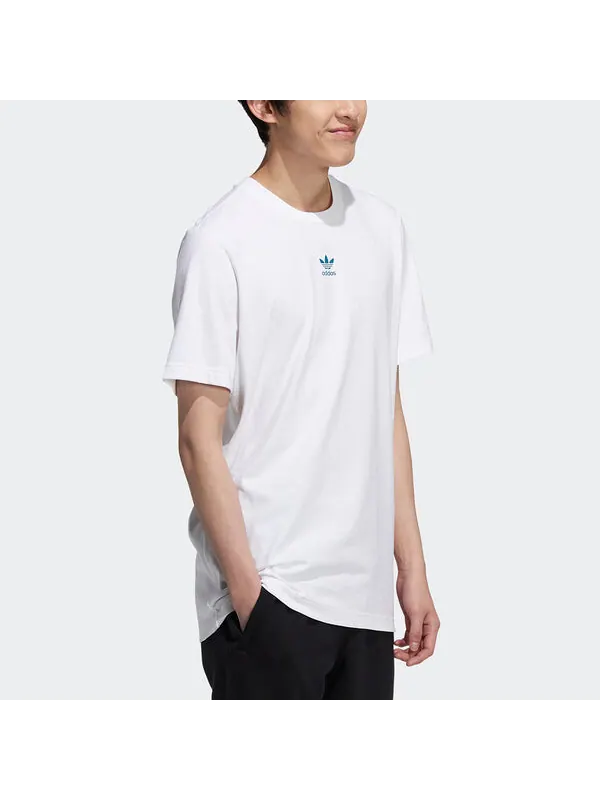 Футболка originals ts ss tee logo printing sports round neck short sleeve white Adidas — изображение 4 из 4, белый
