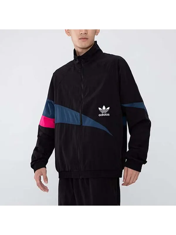 Куртка Men's adidas originals TS Track Top Logo Printing Contrasting Colors Sports Jacket Autumn — изображение 4 из 4, мульти