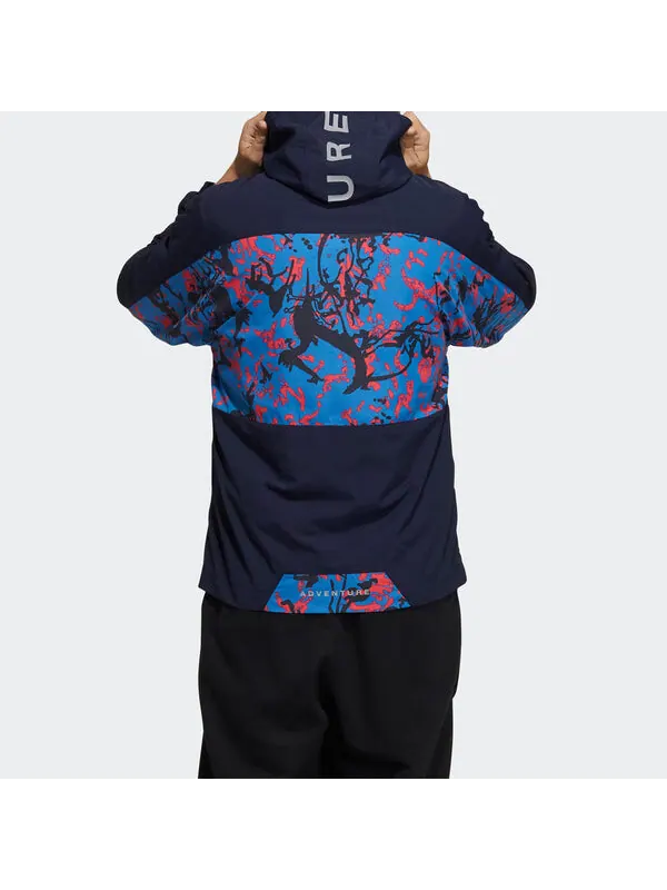Куртка Men's adidas originals Adv Wb Printing Splicing Sports Jacket Legendary Ink Blue — изображение 3 из 4, синий