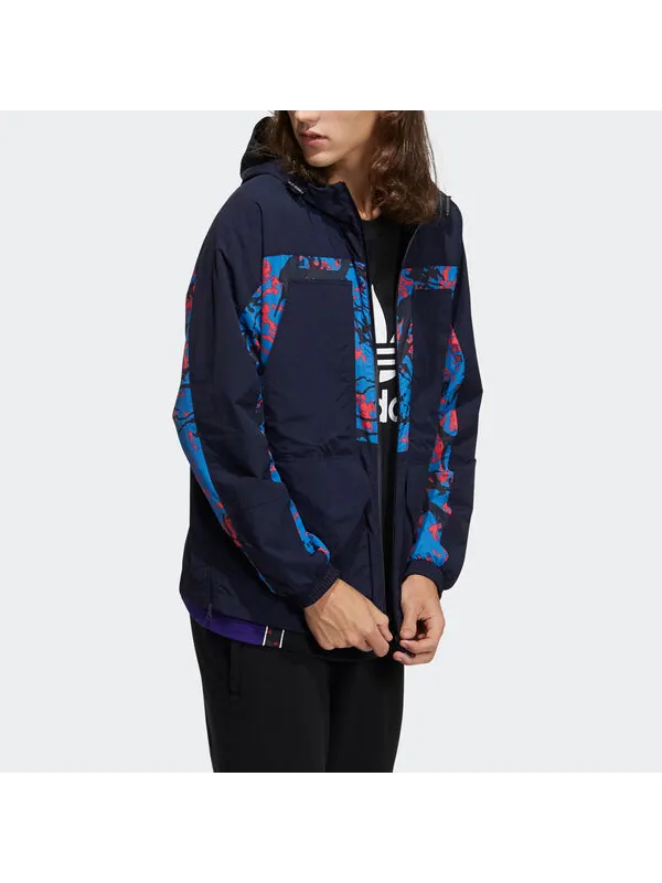 Куртка Men's adidas originals Adv Wb Printing Splicing Sports Jacket Legendary Ink Blue — изображение 4 из 4, синий