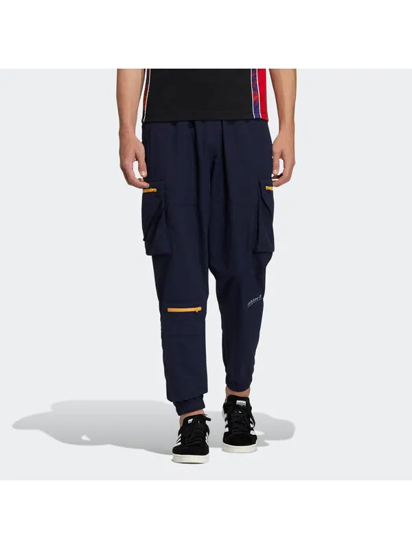 Спортивные штаны Men's adidas originals Adv Pants 1 Contrasting Colors Zipper Bundle Feet Sports — изображение 2 из 4, синий