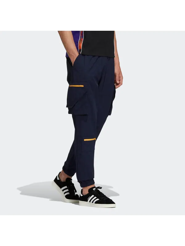 Спортивные штаны Men's adidas originals Adv Pants 1 Contrasting Colors Zipper Bundle Feet Sports — изображение 4 из 4, синий