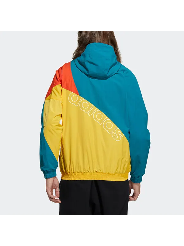 Куртка adidas originals Ts Wb Logo Printing Colorblock hooded track Jacket Green — изображение 3 из 4, мульти