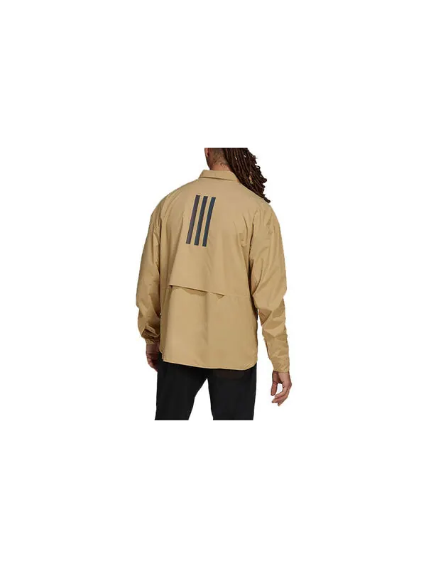 Куртка Men's adidas Terrex C Myshelter W.r Logo Stripe Printing Lapel Jacket Khaki — изображение 2 из 4, мульти