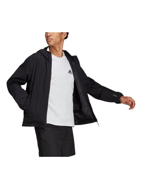 Куртка Men's adidas Solid Color Logo Athleisure Casual Sports Hooded Jacket Black — изображение 1 из 4, мульти