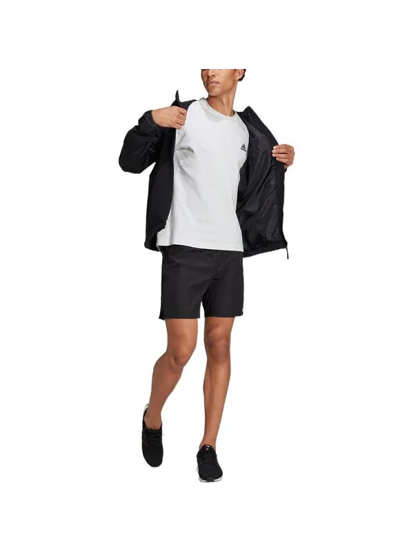 Куртка Men's adidas Solid Color Logo Athleisure Casual Sports Hooded Jacket Black — изображение 3 из 4, мульти